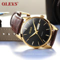 2020 OLEVS Watches OLEVS Watches for Men Fashion Sports Minimalist PU Leather  Wristwatch Business with Date Analog Quartz Watch